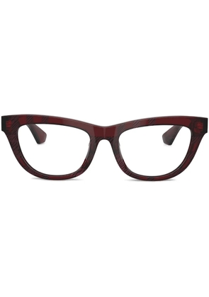 Burberry Eyewear check-pattern cat-eye glasses - Red