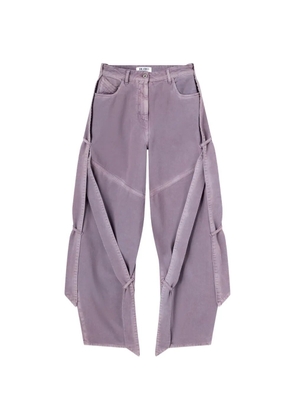 The Attico knotted button-fastening trousers - Purple