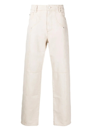 MARANT Javi cotton straigh-leg trousers - Neutrals