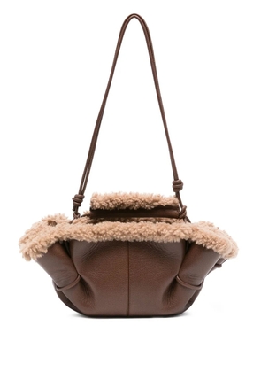 Hereu leather shearling tote bag - Brown
