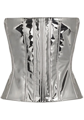 Dolce & Gabbana KIM DOLCE&GABBANA satin corset top - Silver