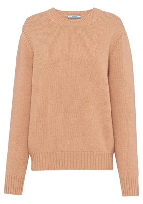 Prada triangle-logo wool jumper - Brown