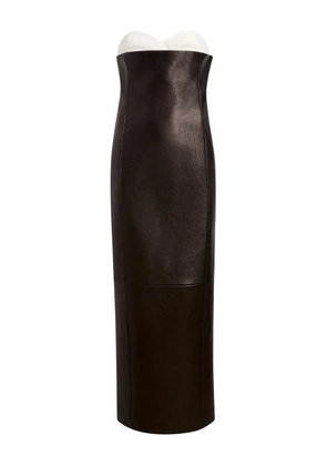 KHAITE Yael strapless leather maxi dress - Black