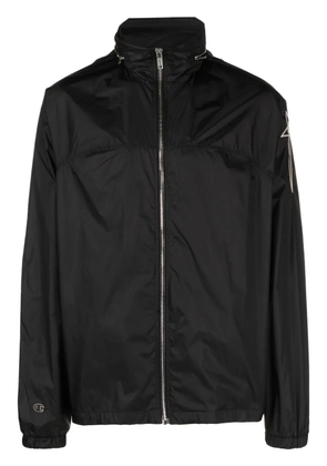 Rick Owens X Champion embroidered-logo concealed-hood lightweight jacket - Black