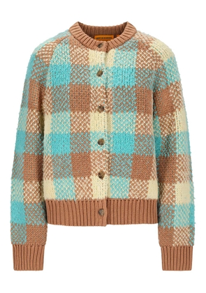 Guest In Residence check-pattern buttoned cardigan - Brown