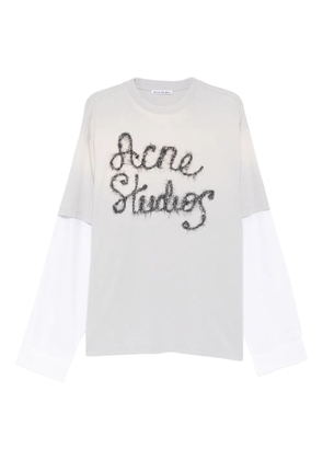 Acne Studios layered logo T-shirt - Grey