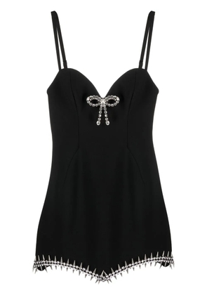 AREA crystal-embellished mini dress - Black