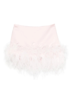 Retrofete Florriette feather-trim mini skirt - Pink