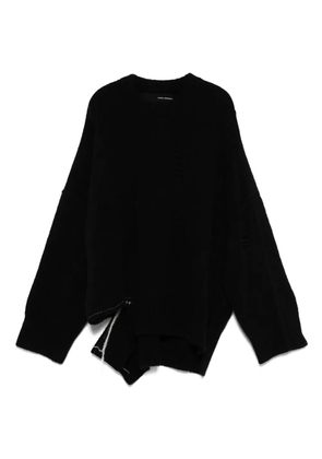 Isabel Benenato distressed-detail merino-blend sweater - Black