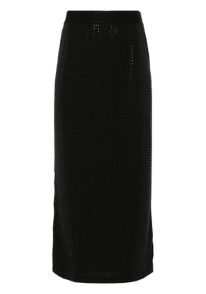 Versace Jeans Couture crystal-embellished midi skirt - Black