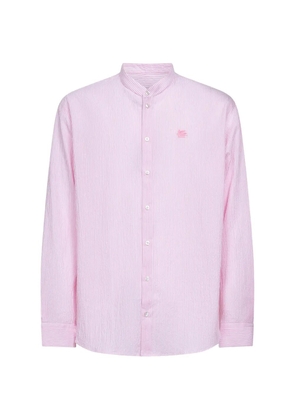 ETRO logo-embroidered striped-pattern shirt - Pink