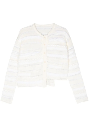 Y's asymmetric hem knitted cardigan - Neutrals
