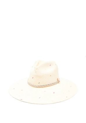 ZIMMERMANN embroidered panama hat - Neutrals