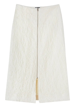 Jil Sander textured-finish zip-up midi skirt - White