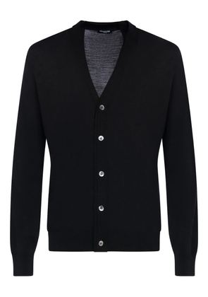 FRANZESE COLLECTION v-neck ribbed cardigan - Black