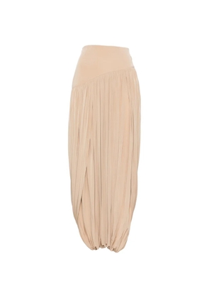 Ferragamo pleated ruffle-hem maxi skirt - Neutrals