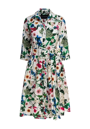 Samantha Sung Audrey floral belted shirt midi dress - White