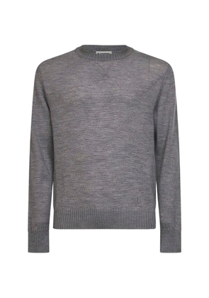 Jil Sander monogram-embroidered crew-neck sweater - Grey