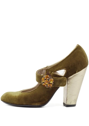 Marc Jacobs 110mm velvet jewel pumps - Green