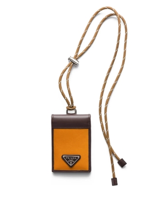 Prada logo-detail strap card holder - Orange