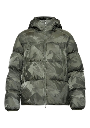 Add camouflage-pattern hooded jacket - Green