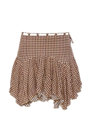 KNWLS check ruffled skirt - Neutrals