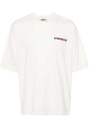 A Paper Kid logo-print cotton T-shirt - White