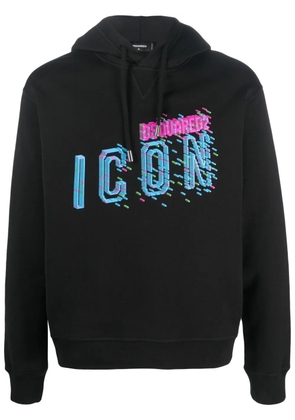 DSQUARED2 Icon-print cotton hoodie - Black
