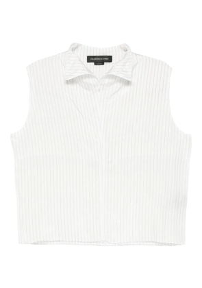 FEDERICO CINA pinstripe sleeveless blouse - White