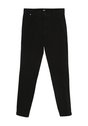 BOSS cotton-blend straight-leg trousers - Black