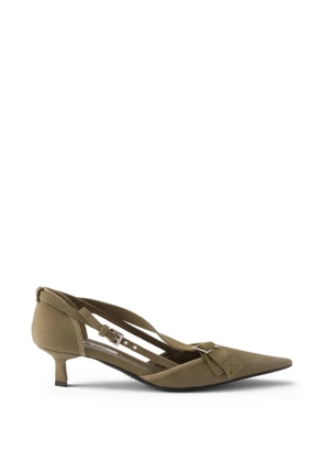 Prada point-toe canvas heeled pumps - Green