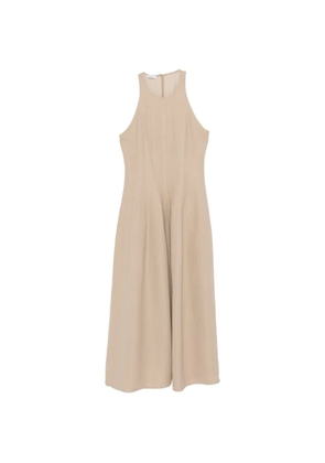 Brunello Cucinelli sleeveless panelled midi dress - Neutrals