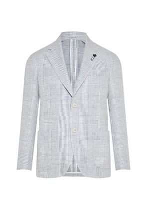 Lardini checked single-breasted blazer - Grey