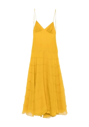 Saint Laurent tiered ruffled dress - Yellow