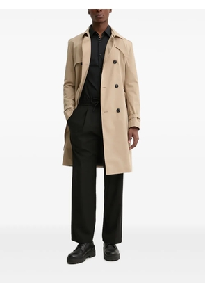 HUGO double-breasted belted trench coat - Neutrals