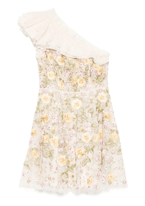 Needle & Thread Florine one-shoulder mini dress - Neutrals