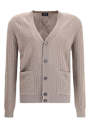 Brioni ribbed cardigan - Neutrals