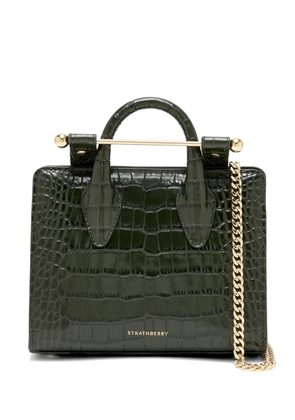 Strathberry crocodile-effect top handle bag - Green