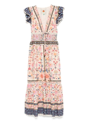 FARM Rio Superbloom midi dress - Neutrals