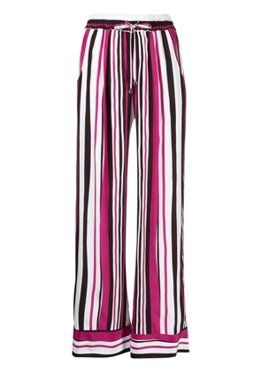 Kiton striped silk palazzo trousers - Pink