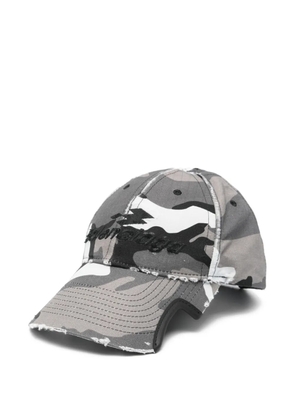 Balenciaga camouflage-print embroidered-logo baseball cap - Grey