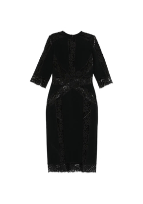 Elie Saab lace-panel midi dress - Black
