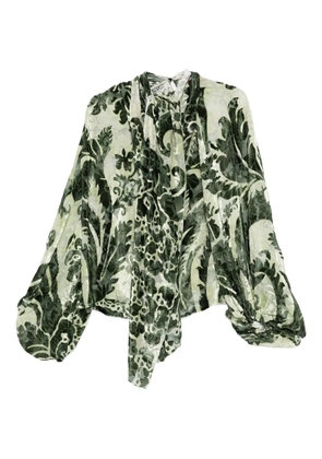 F.R.S For Restless Sleepers floral-print balloon-sleeve blouse - Green