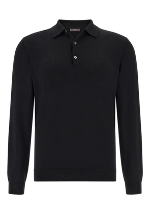 Boggi Milano long-sleeve polo sweater - Black
