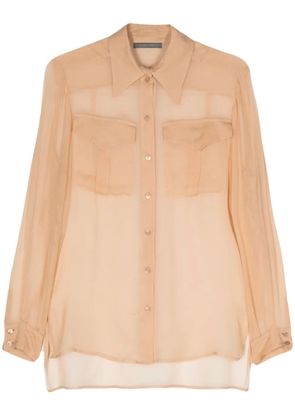 Alberta Ferretti chiffon silk shirt - Neutrals