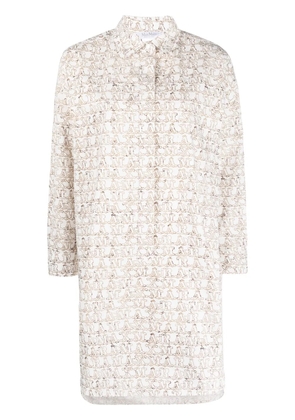 Max Mara all-over logo-print shirt dress - White