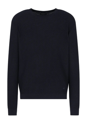 Emporio Armani waffle-knit sweater - Blue