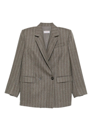 Alberto Biani pinstripe double-breasted blazer - Brown