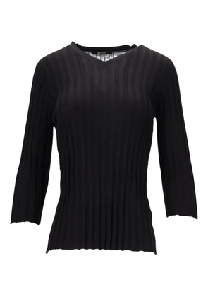 La-Rose V-neck ribbed sweater - Black