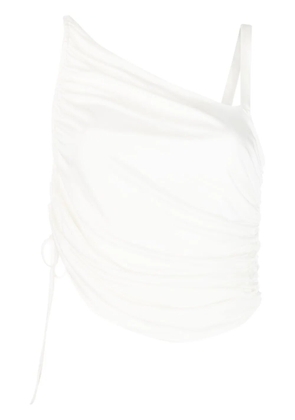 ANDREĀDAMO draped asymmetric sleeveless top - White
